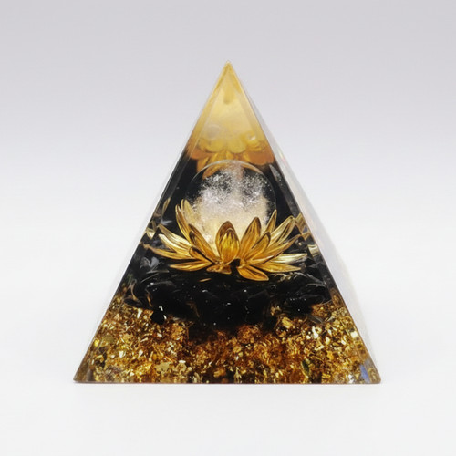 Lotus obsidian orgon - lotus, pyramide